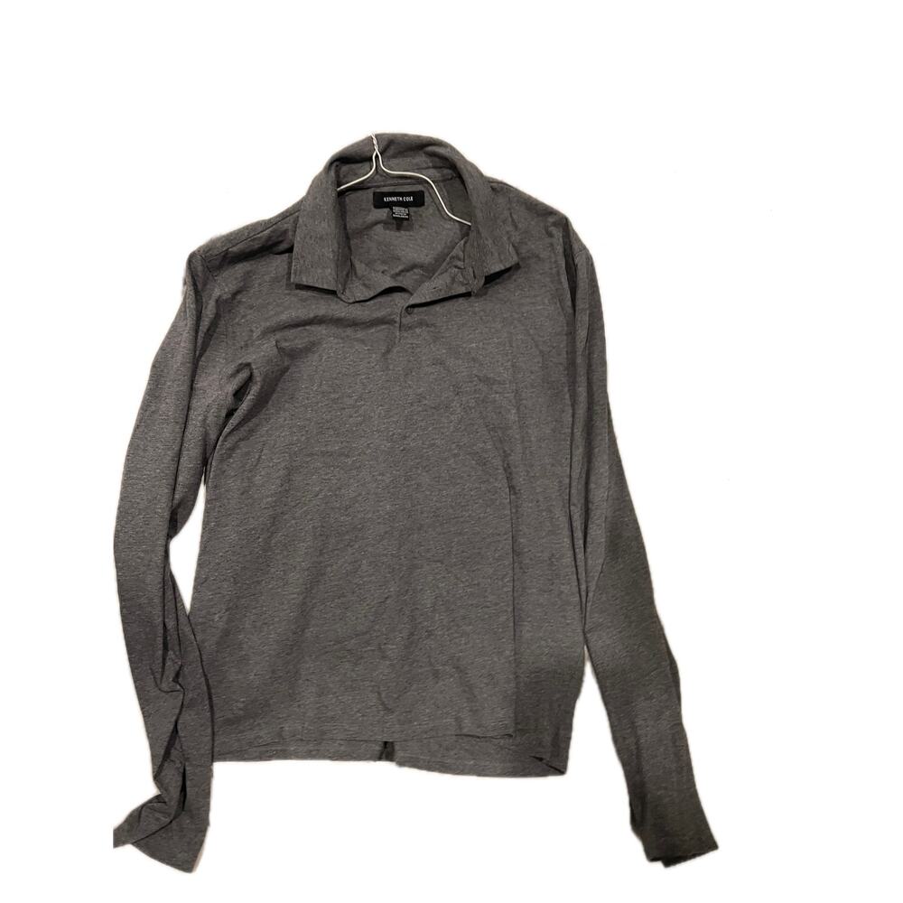 Kenneth Cole Qtr Button Long Sleeve Shirt Mens XL